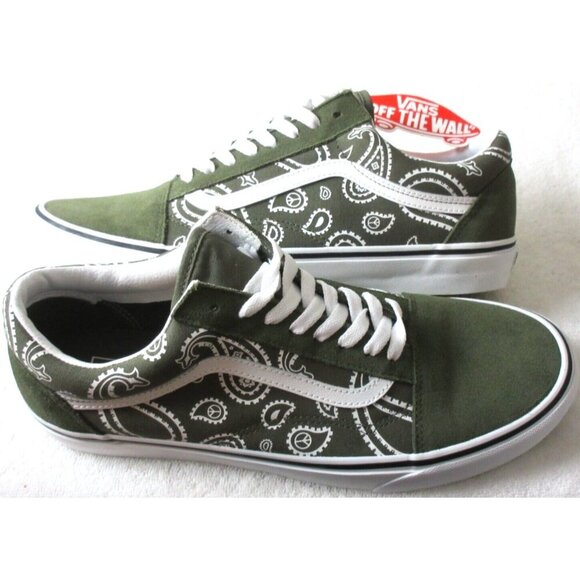 Vans Men's Old Skool Peace Paisley Grape Leaf Canvas Suede shoes Size 11.5 NIB - Picture 2 of 5